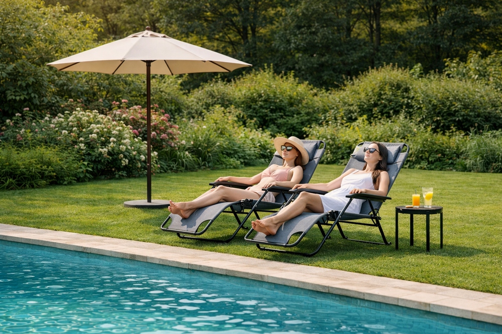 Zahradní polohovací křeslo SPRINGOS RELAX tmavě šedé