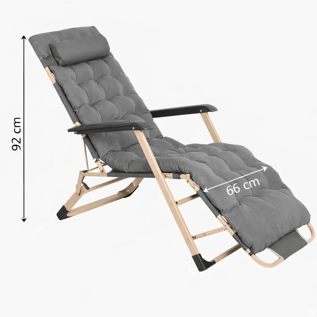 Zahradní polohovací křeslo SPRINGOS VICTO šedé