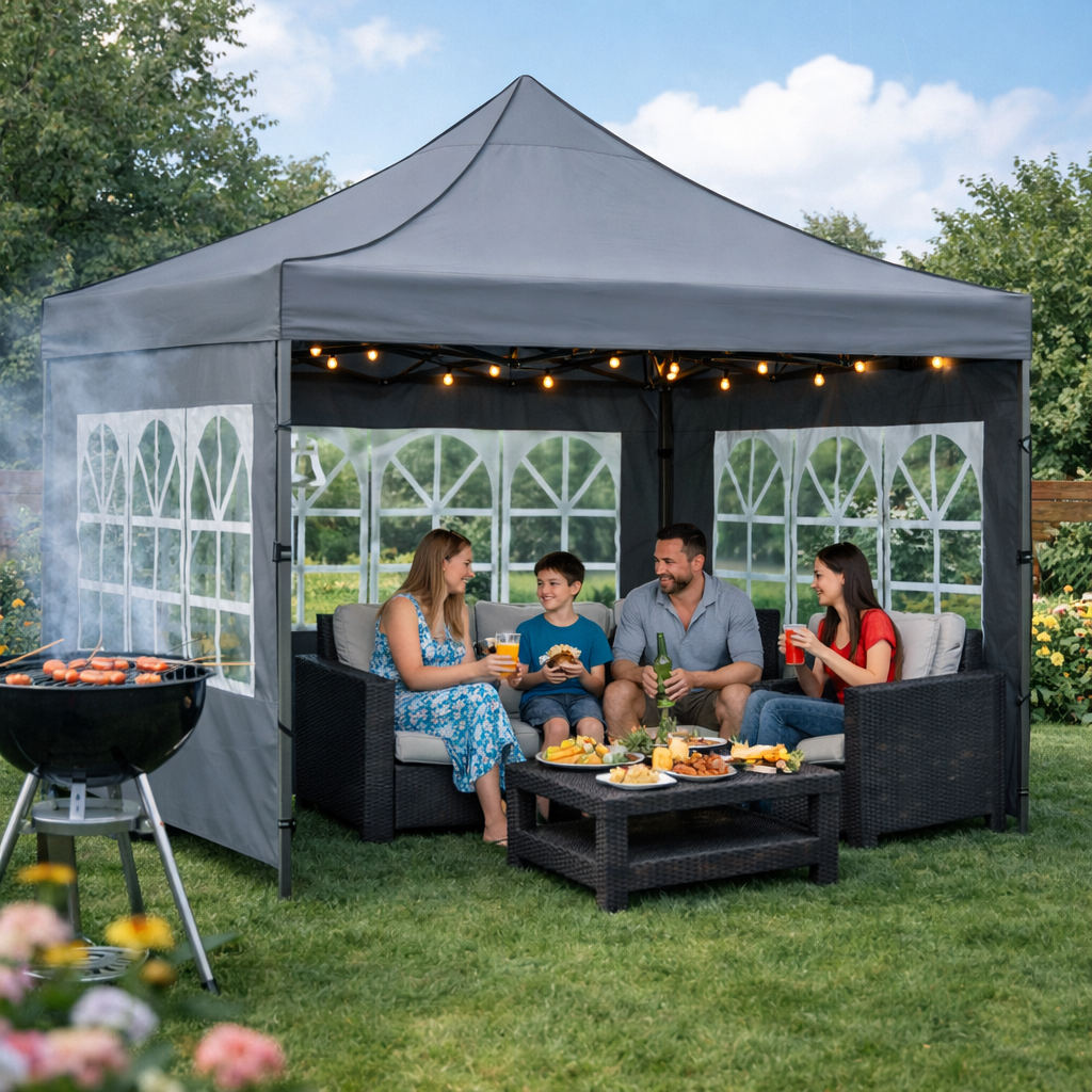 Párty stan 3x3 m SPRINGOS GP0005 tmavě šedý