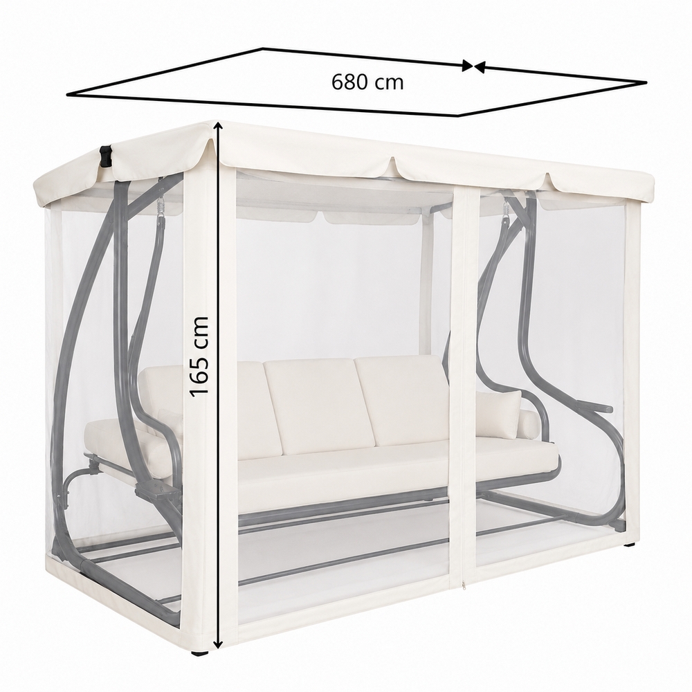 Moskytiéra pro zahradní houpačky 165x680 cm SPRINGOS GS0025M béžová