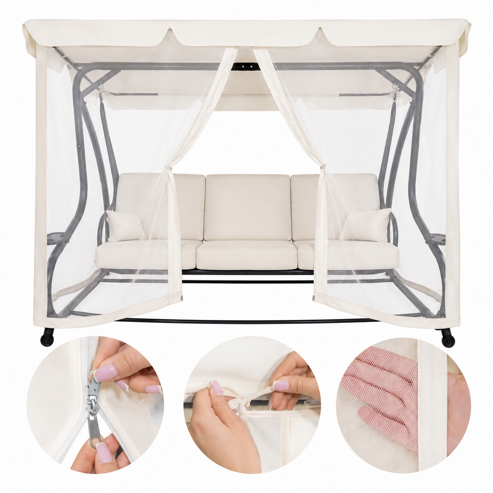 Moskytiéra pro zahradní houpačky 165x680 cm SPRINGOS GS0025M béžová