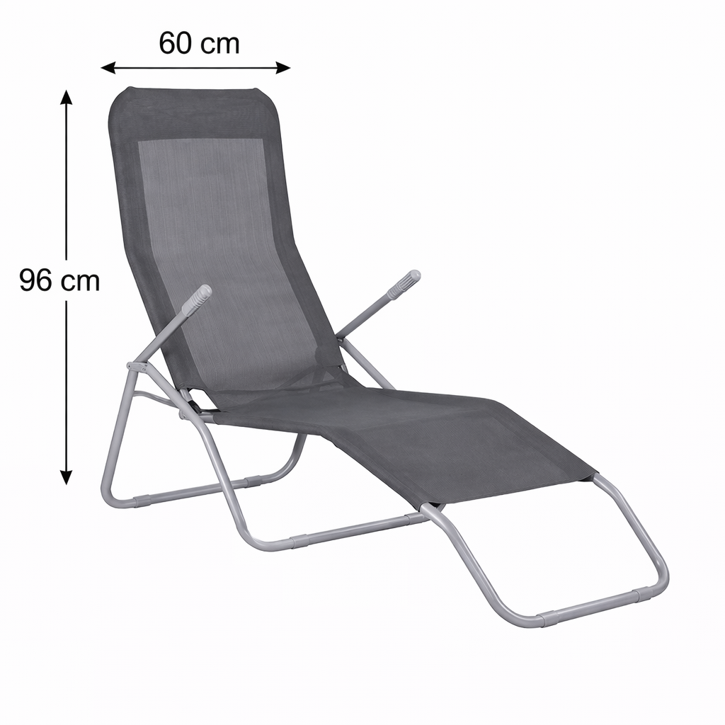 Zahradní lehátko SPRINGOS SIESTA tmavě šedé