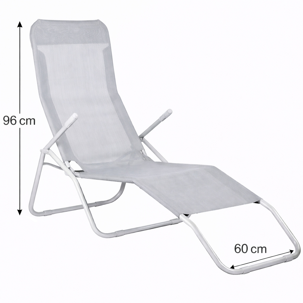 Zahradní lehátko SPRINGOS SIESTA šedé