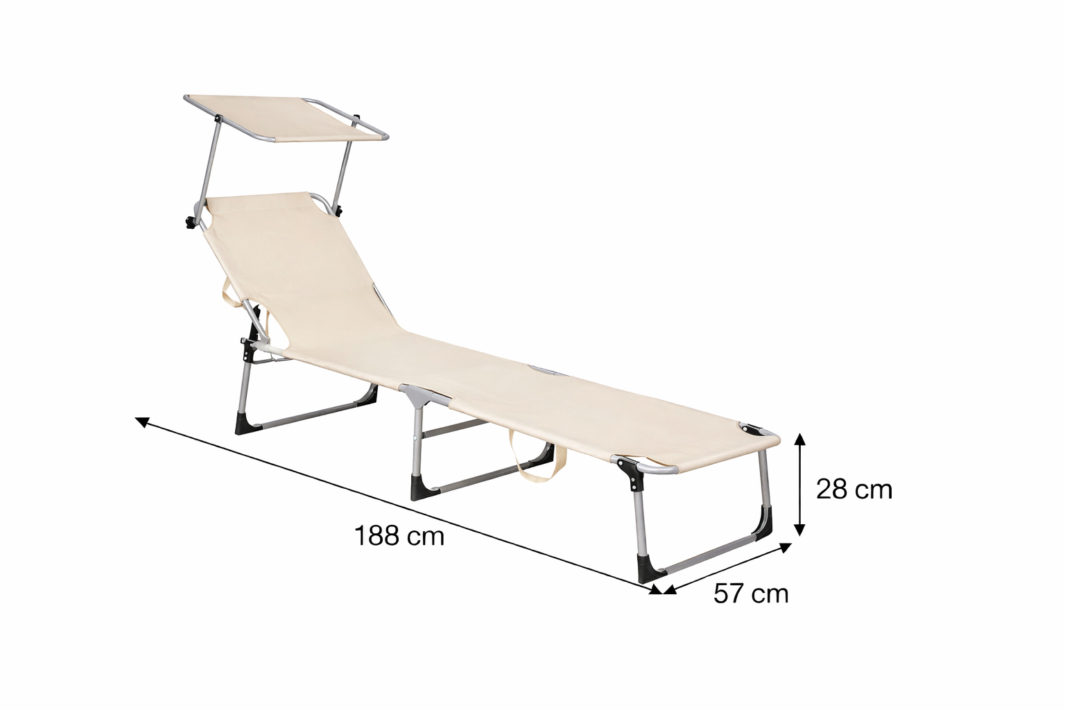 Zahradní polohovací lehátko SPRINGOS POOL béžové