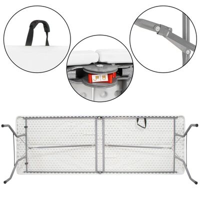 Cateringový stůl skládací 240x75 cm SPRINGOS RAUT GF0050 bílý