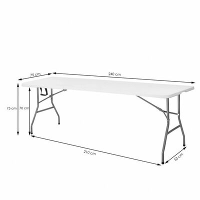 Cateringový stůl skládací 240x75 cm SPRINGOS RAUT GF0050 bílý