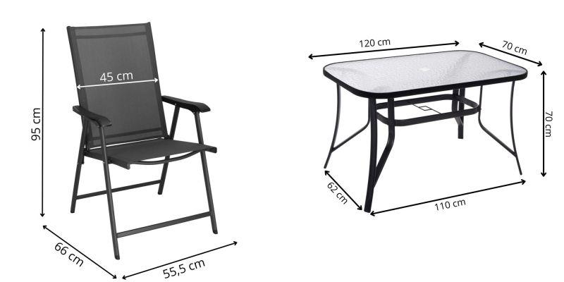 Zahradní set nábytku SPRINGOS TOSCANA 1 grafitový
