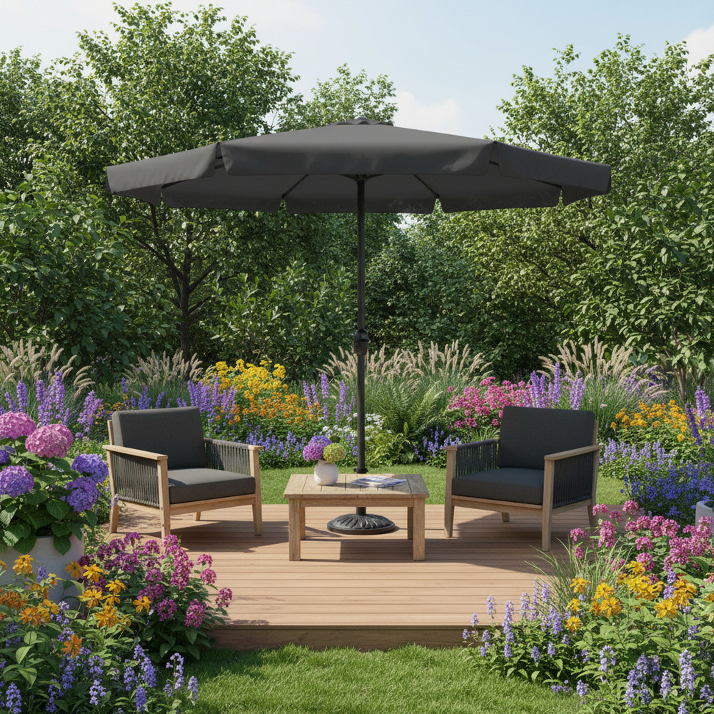 Zahradní slunečník 400 cm SPRINGOS GU0040 tmavě šedý