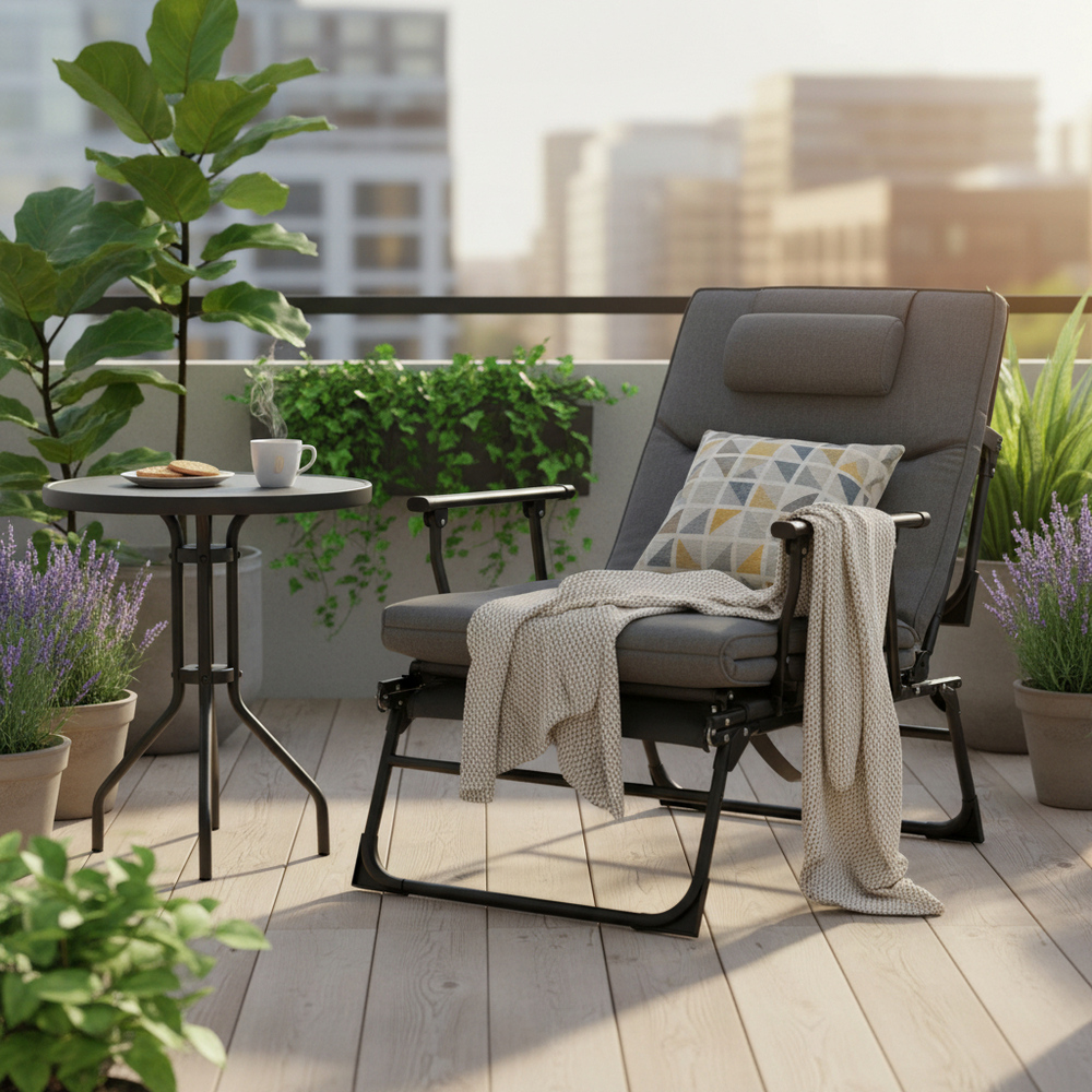 Zahradní křeslo SPRINGOS VERANO šedé