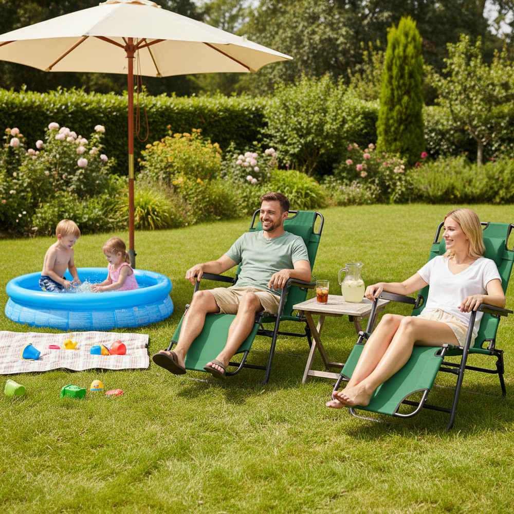 Zahradní polohovací křeslo SPRINGOS RELAX tmavě šedé