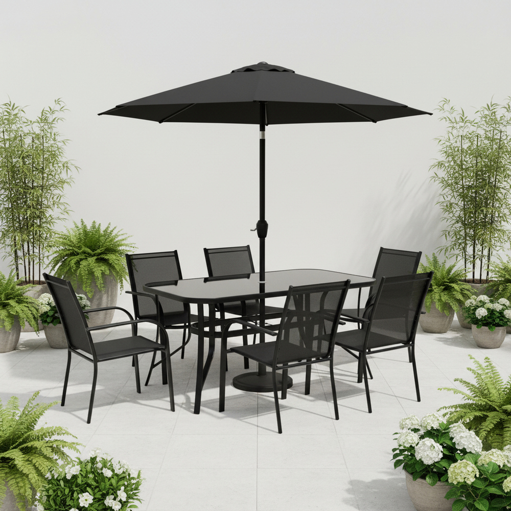 Zahradní stůl 150x90 cm SPRINGOS TOSCANA BLACK černý