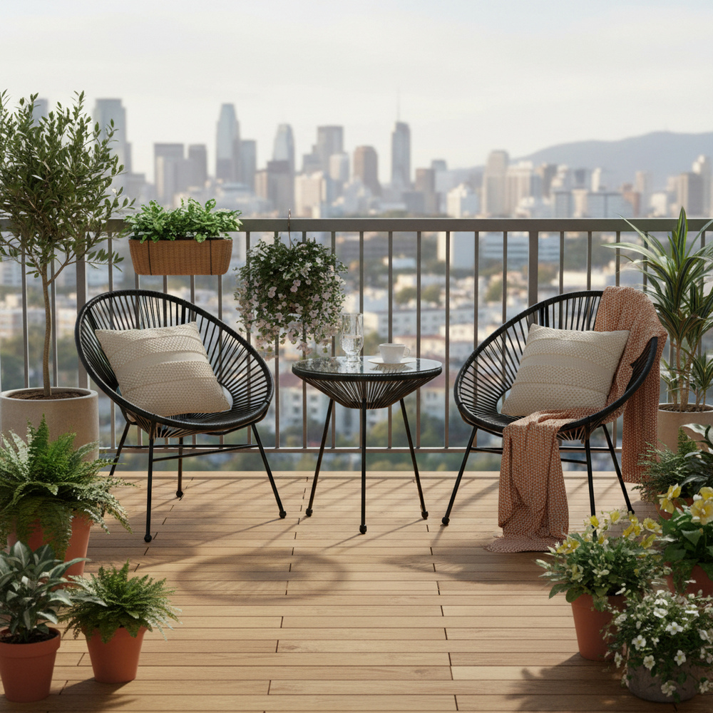 Zahradní stůl 50 cm, černý SPRINGOS LOA GF0090