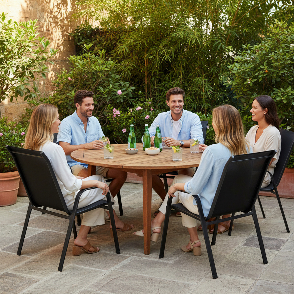 Set 2x Zahradní křeslo SPRINGOS MONZA GF0102 černé