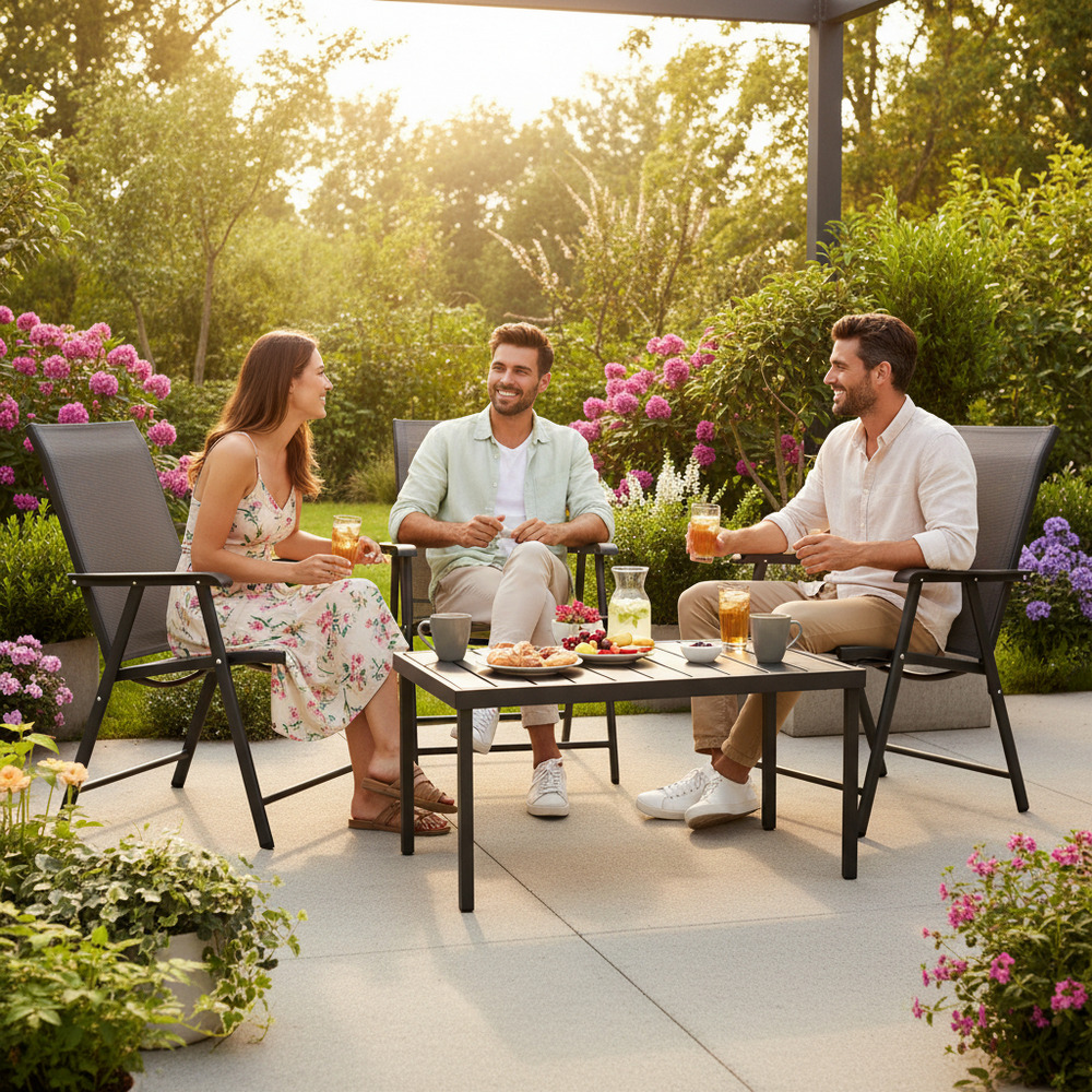 Zahradní křeslo SPRINGOS VERONA černé