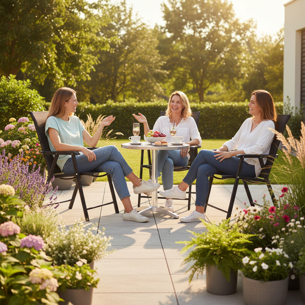 Zahradní křeslo SPRINGOS VERONA černé