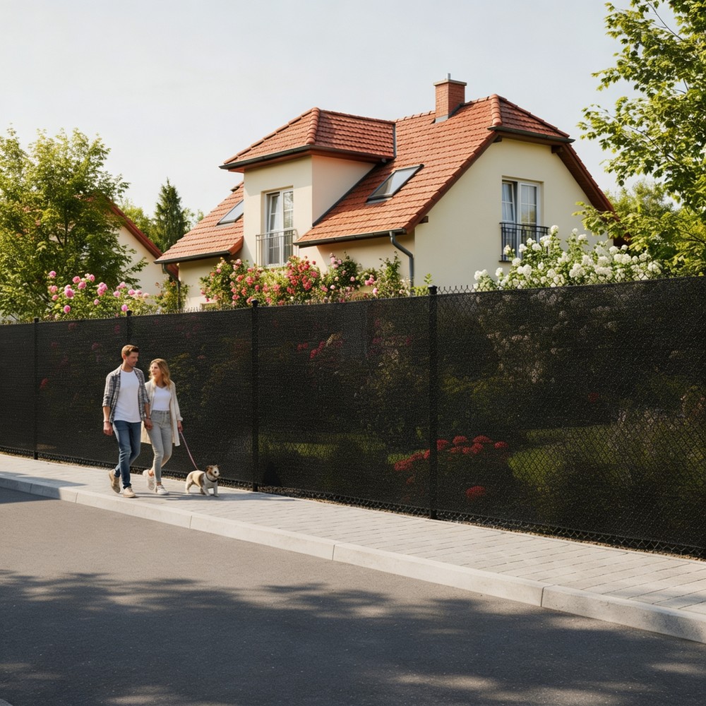 Stínící tkanina na plot 150cm x 50m 90% zastínění SPRINGOS SN0064 světle grafitová