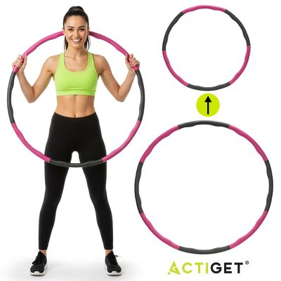 Hula hoop obruč nastavitelná 67-88 cm ACTIGET ACT0132 růžovo-šedá