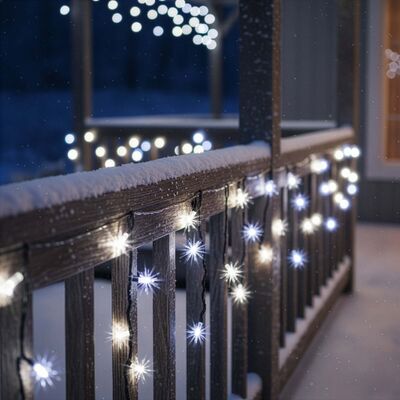 LED krápníky 2,5m, 50LED PRO, IP65, studená bílá + záblesky