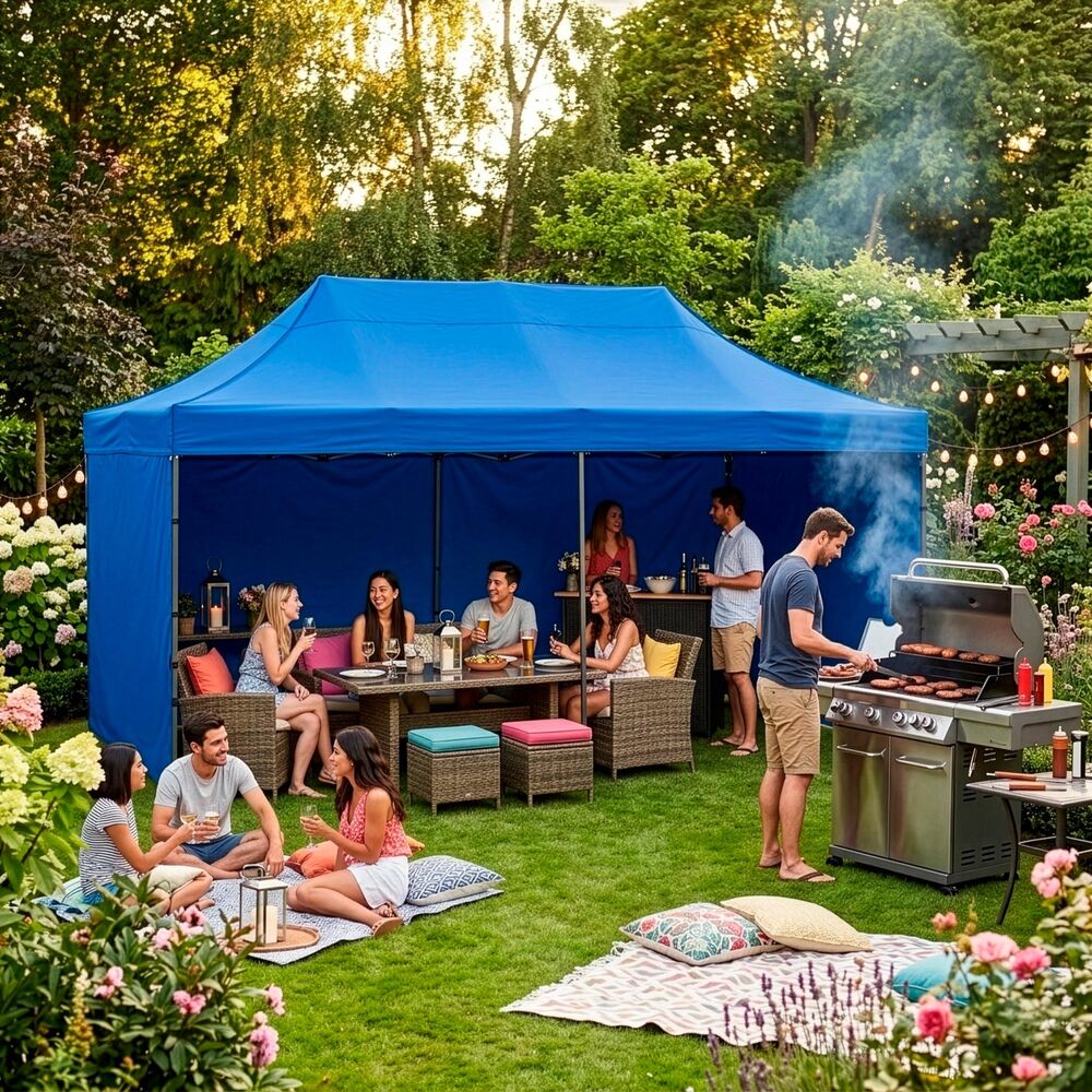 Párty stan 3x6 m SPRINGOS GP0007 modrý
