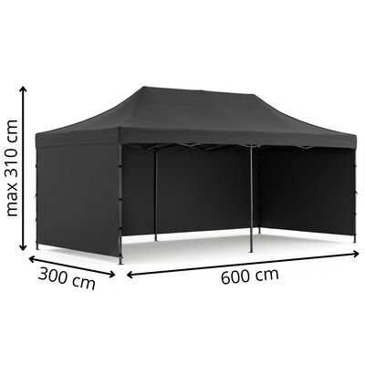 Párty stan 3x6 m SPRINGOS GP0008 černý