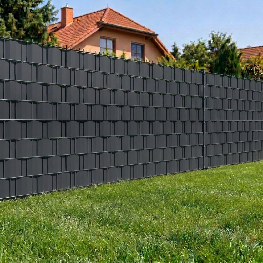 Plotová páska 19cm x 50m + spony SPRINGOS FN0009 antracitová