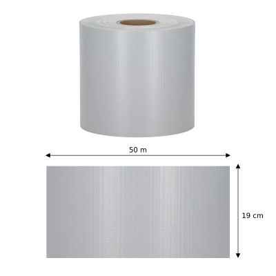 Plotová páska 19cm x 50m + spony SPRINGOS FN0010 světle šedá