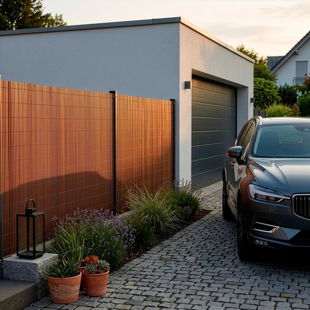 PVC zástěna 1,6x5 m na balkon plot SPRINGOS GA0247 hnědá