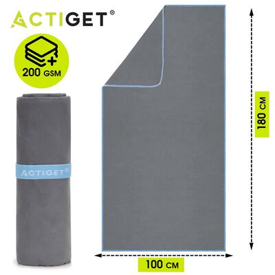 Rychleschnoucí ručník 100x180 cm ACTIGET ACT0192 šedý