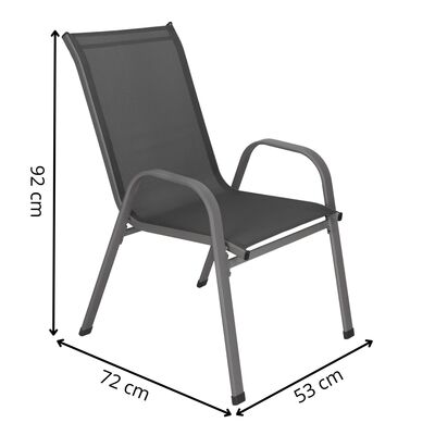 Set 4x Zahradní židle SPRINGOS GF0118 tmavě šedé