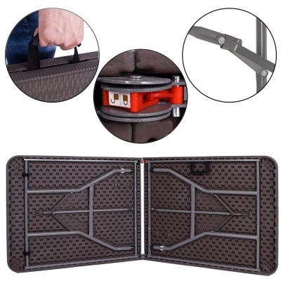 Skládací cateringový stůl 180x74 cm SPRINGOS RAUT GF0055 hnědý