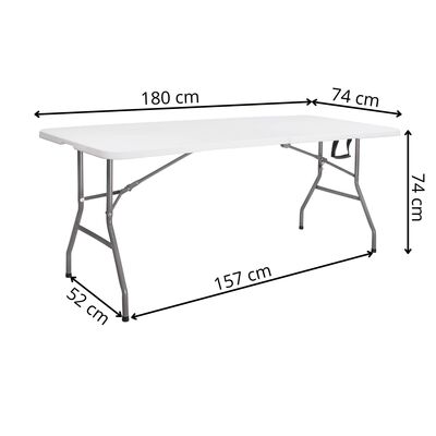 Skládací cateringový stůl 180x74 cm SPRINGOS RAUT GF0108 bílý