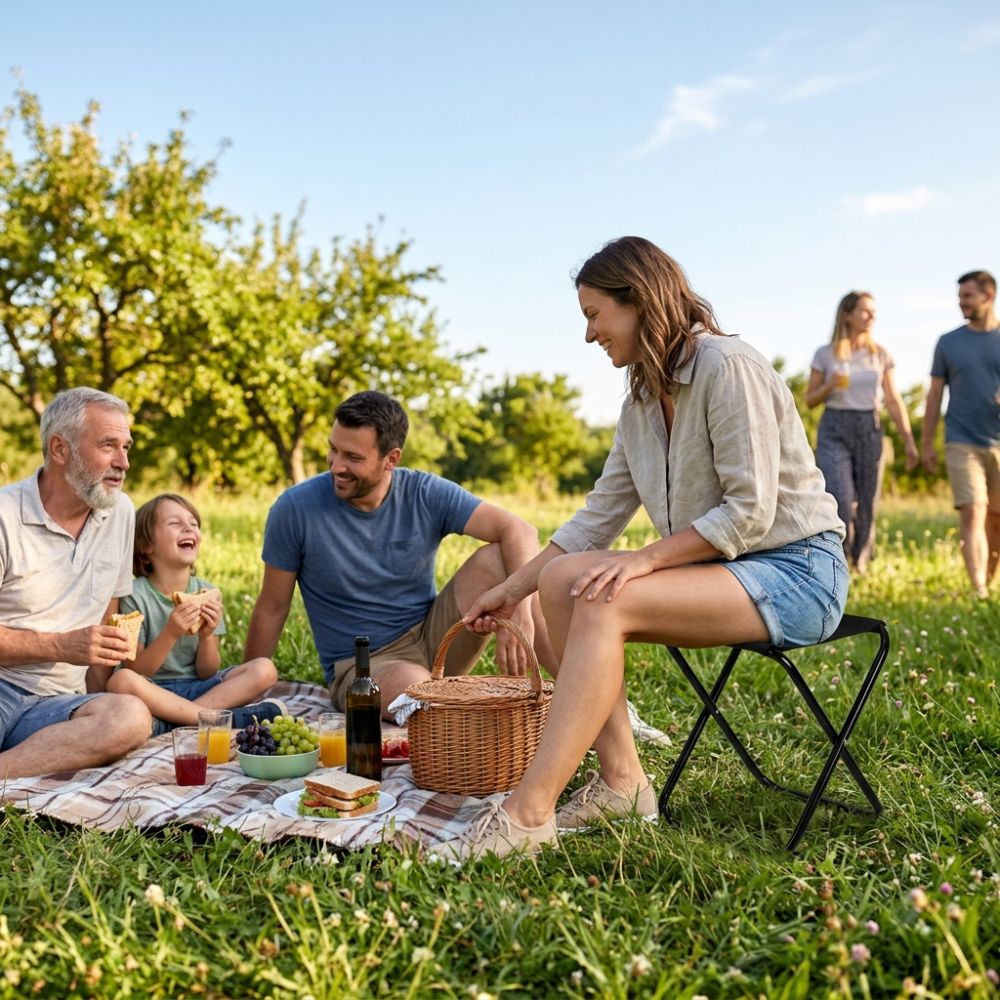 Turistická skládací židle SPRINGOS TRIP černá