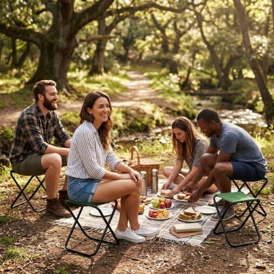 Turistická skládací židle SPRINGOS TRIP zelená