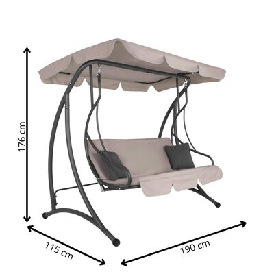 Zahradní houpačka 3-místná SPRINGOS DEIZY GS0031, béžová