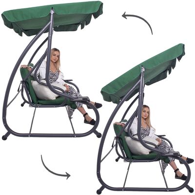 Zahradní houpačka 3-4-místná, zelená SPRINGOS VENEZIA