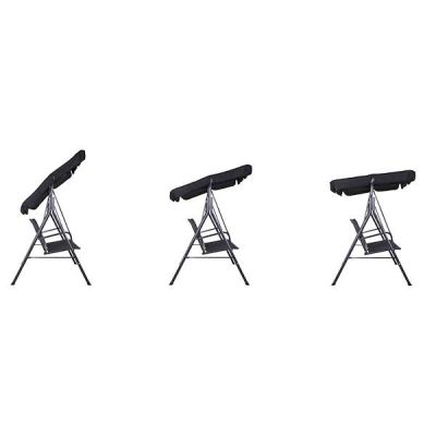 Zahradní houpačka SPRINGOS PALERMO 3-místná, černá