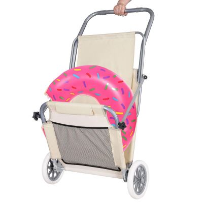 Zahradní lehátko na kolečkách SPRINGOS MOBI béžové