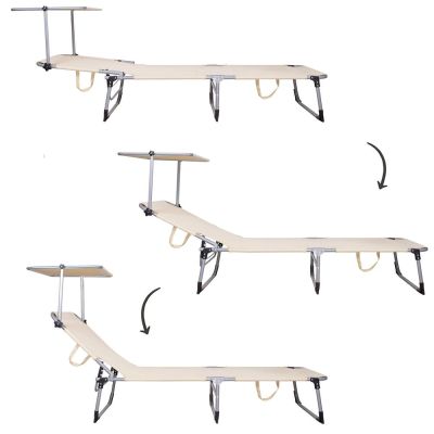 Zahradní polohovací lehátko SPRINGOS POOL béžové