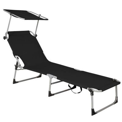 Zahradní polohovací lehátko SPRINGOS POOL černé