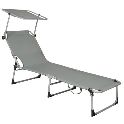 Zahradní polohovací lehátko SPRINGOS POOL šedé