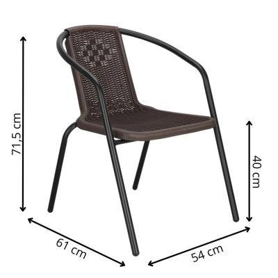 Zahradní ratanové křeslo SPRINGOS BISTRO GF1019 hnědé