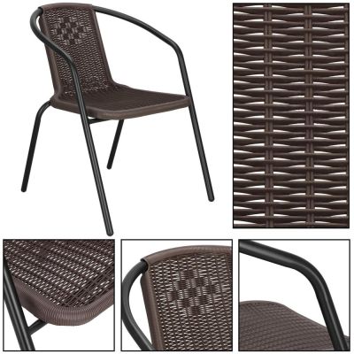 Zahradní ratanové křeslo SPRINGOS BISTRO GF1019 hnědé