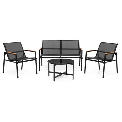 Zahradní set nábytku SPRINGOS GF0120 černý