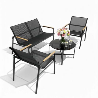 Zahradní set nábytku SPRINGOS GF0120 černý