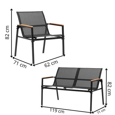 Zahradní set nábytku SPRINGOS GF0120 černý