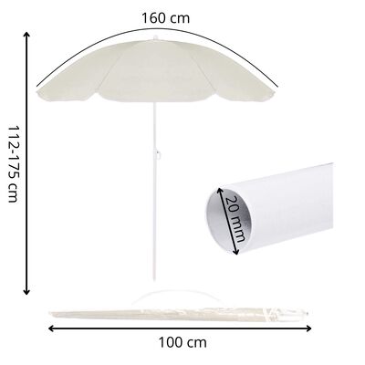 Zahradní slunečník 145 cm SPRINGOS CLASSIC BU0024 světle béžový
