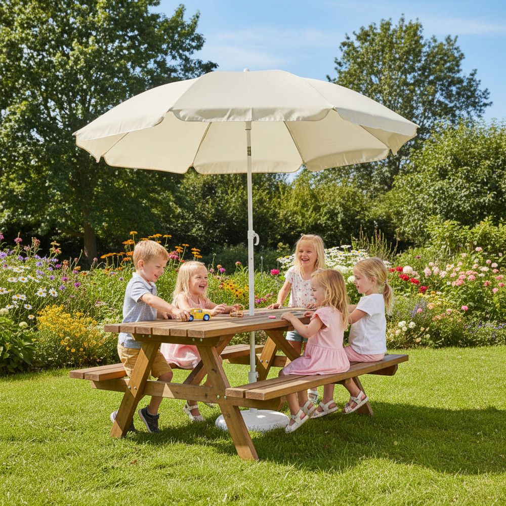 Zahradní slunečník 145 cm SPRINGOS CLASSIC BU0024 světle béžový