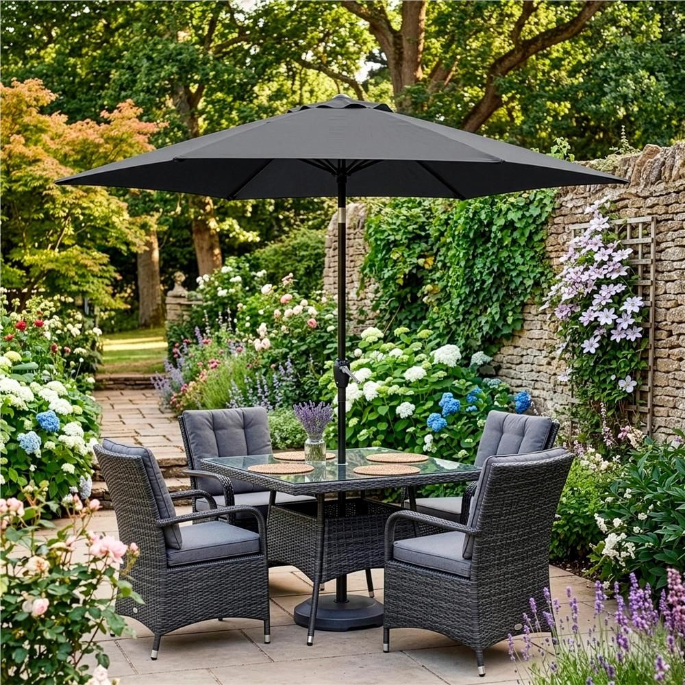 Zahradní slunečník 250 cm, tmavě šedý SPRINGOS SUNNY GU0021