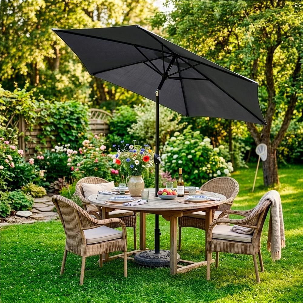 Zahradní slunečník 250 cm, tmavě šedý SPRINGOS SUNNY GU0021