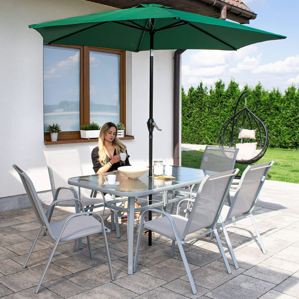 Zahradní slunečník 250 cm, tmavě šedý SPRINGOS SUNNY GU0021